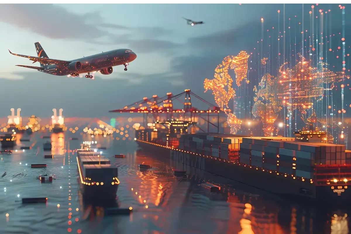 Modern tour bus on scenic road