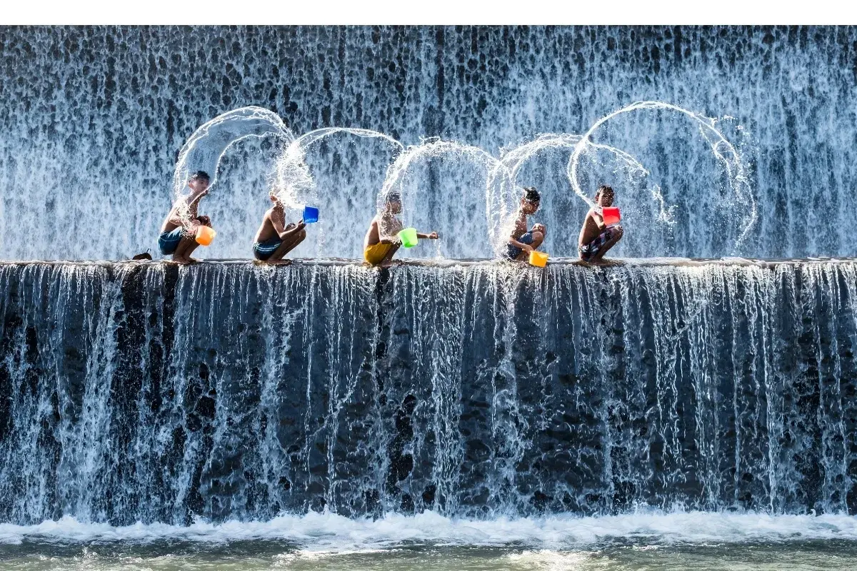 Adventure park with roller coaster