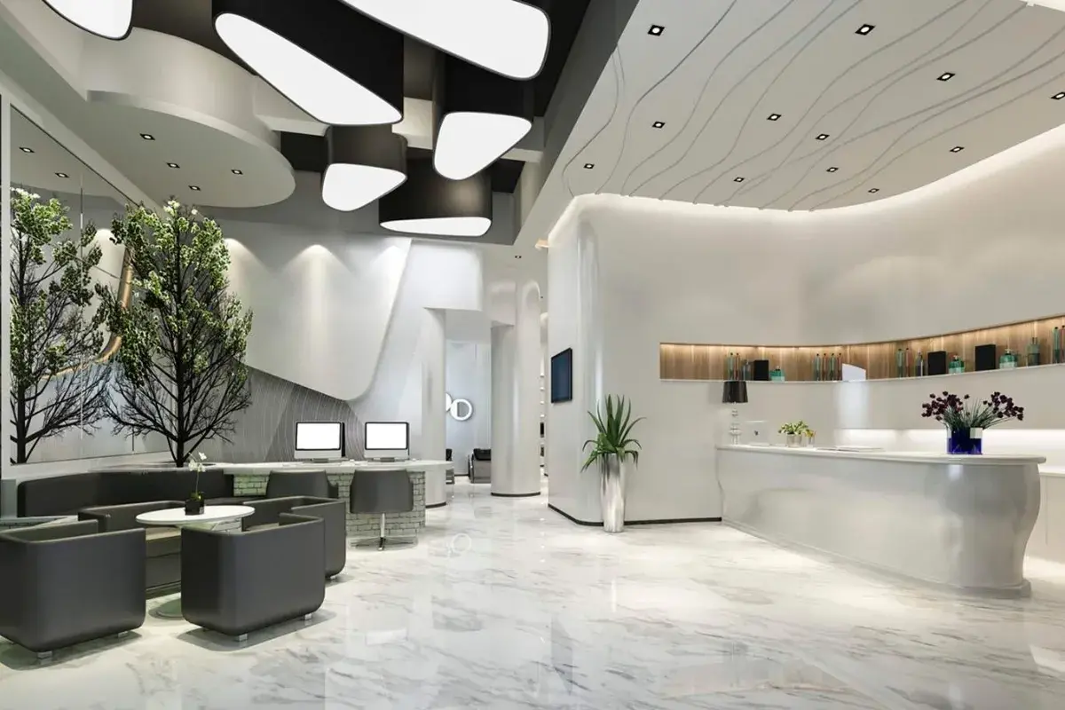 Modern corporate office lobby